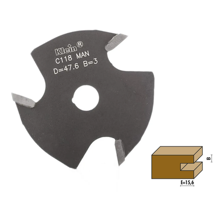 Сменный режущий диск фрезы концевой Klein d 7,94 D 47,6 х 4 Z 3 DX C118.340.R