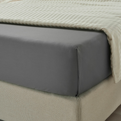 Простыня IKEA NATTJASMIN (НАТТЭСМИН), Темно-серый, 150x260 см