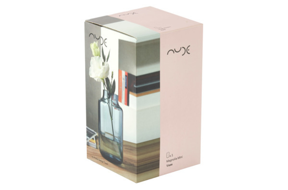 Ваза Nude Glass Мини Магнолия 15см голубая