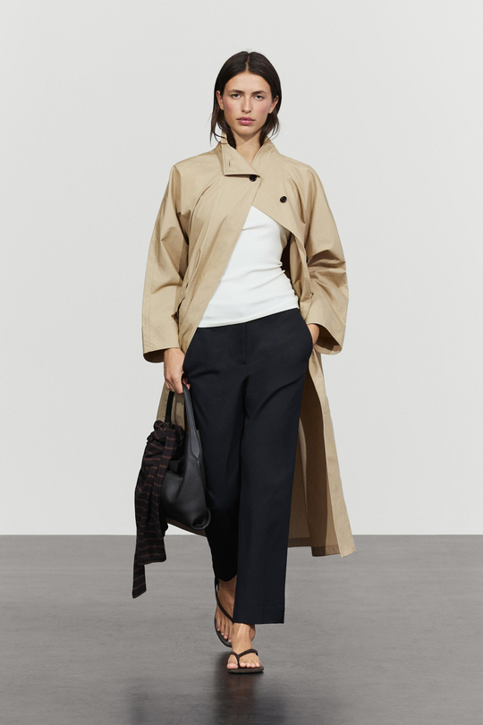 Massimo Dutti Прямые эластичные брюки, темно-синий