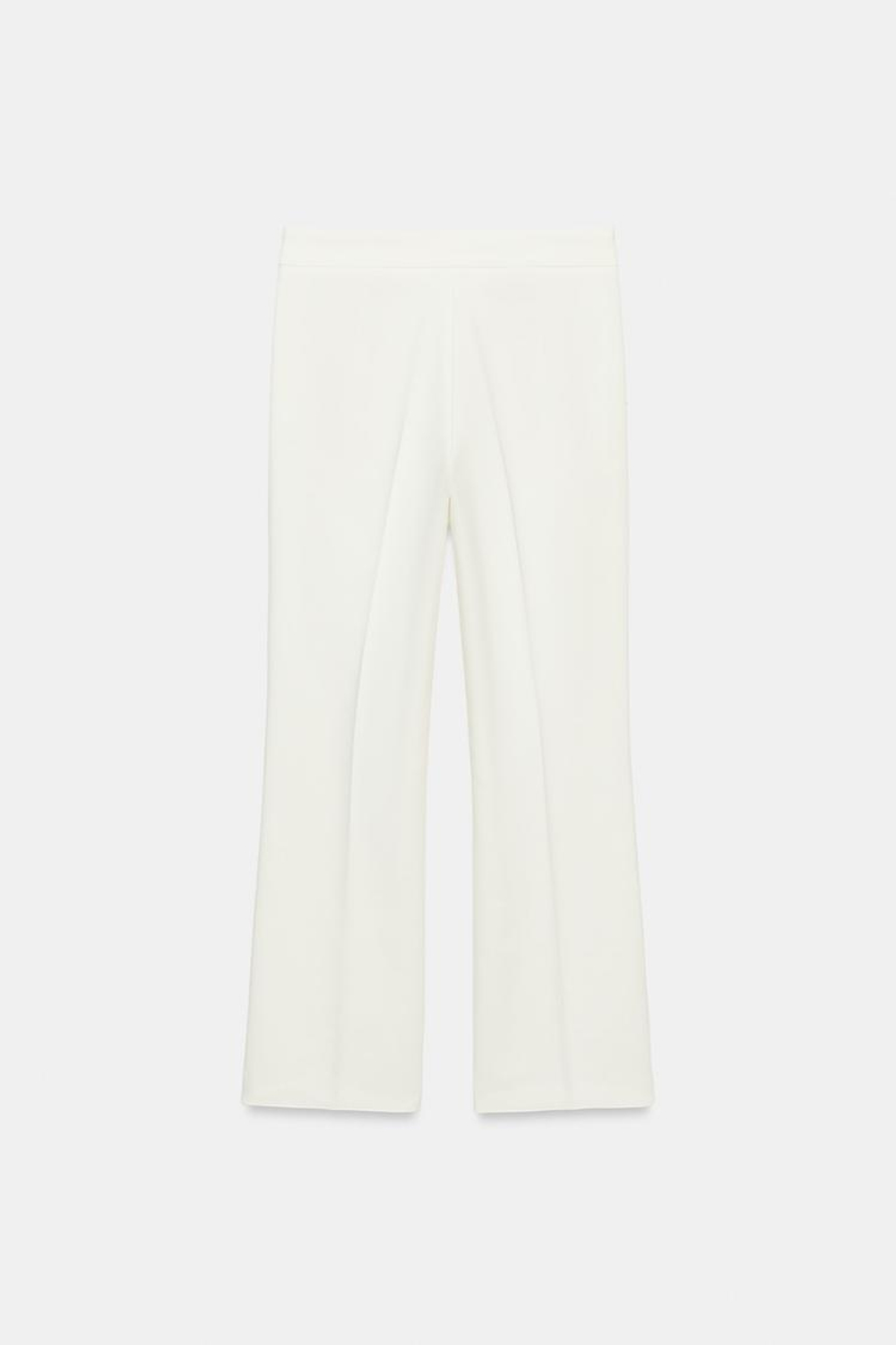 ZARA БРЮКИ MINI FLARE, БЕЛЫЙ