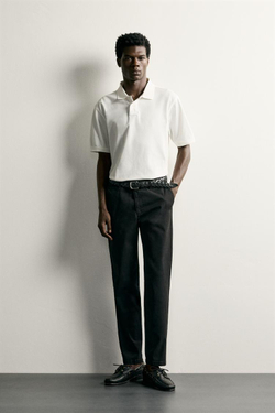 ZARA БРЮКИ ЧИНОС SLIM FIT, ЧЕРНЫЙ