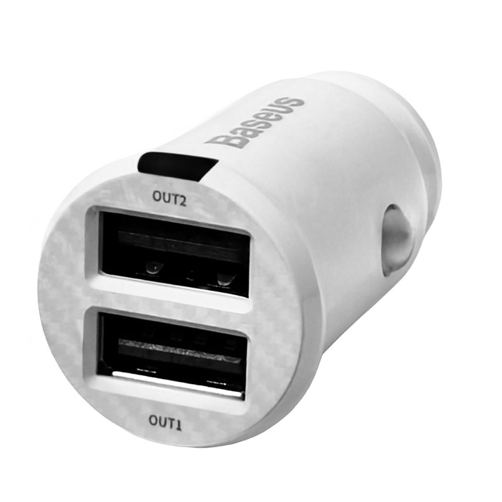Автомобильное заряд. устр. Baseus Grain 2USB 3.1A CCALL-ML02 белое