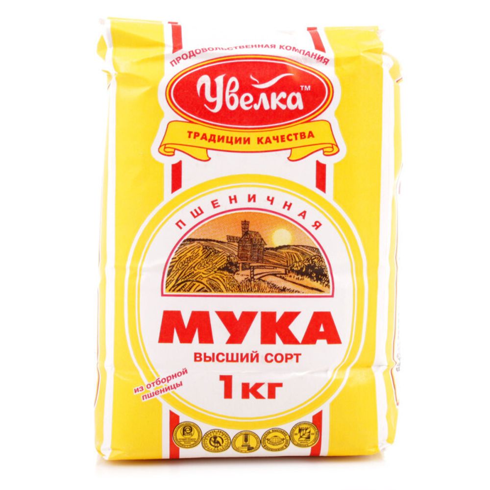 Мука Увелка пшеничная в/с 1кг, шт