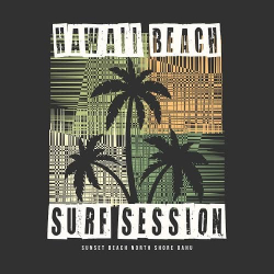 принт Surf session черный