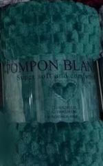 Плед 180*200см «Pompon», цвет изумруд, микрофлис, 240 гр/м²