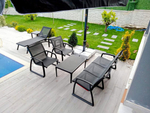 Диван пластиковый трехместный Siesta Contract Pacific Lounge, черный