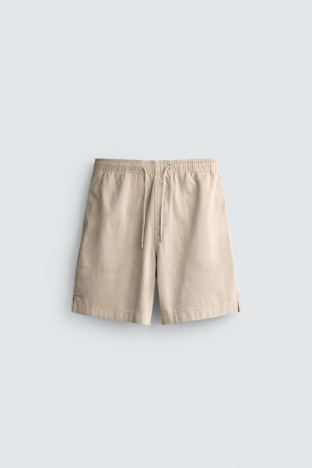 ZARA ШОРТЫ RELAXED FIT С ЭФФЕКТОМ ПОТЕРТОСТИ, РЫЖЕВАТО-КОРИЧНЕВЫЙ