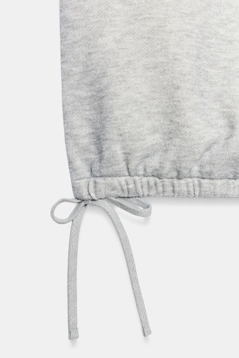 ZARA БРЮКИ КАПРИ СВЕХУ ИЗ ФУТЕРА, СЕРЫЙ МЕЛАНЖ