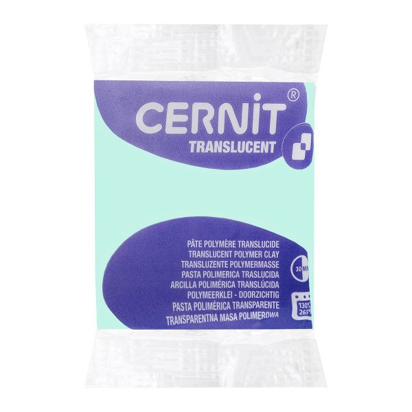 Полимерная глина запекаемая Cernit Translucent прозрачный, 56 г, 641 нефрит