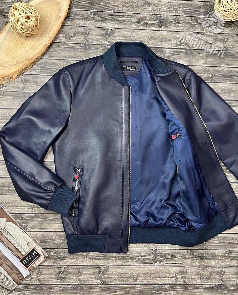 Кожаный бомбер Kiton