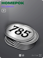 Номерок на дверь квартиры 785, для кабинета, офиса, шильдик 9 х 7 см, серебристый, Айдентика Технолоджи