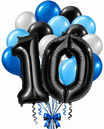 Букет шаров "С цифрами на 10 лет для мальчика"