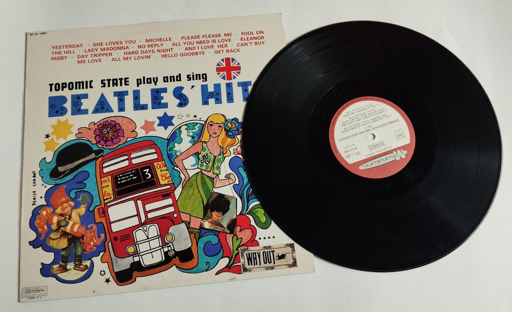 Винтажная виниловая пластинка LP Topomic State Play And Sing Beatles Hits Vol. 1 (France 1974)