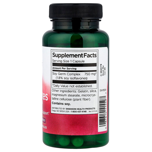Swanson Vitamins, Изофлавоны сои, 750 мг, 60 капсул