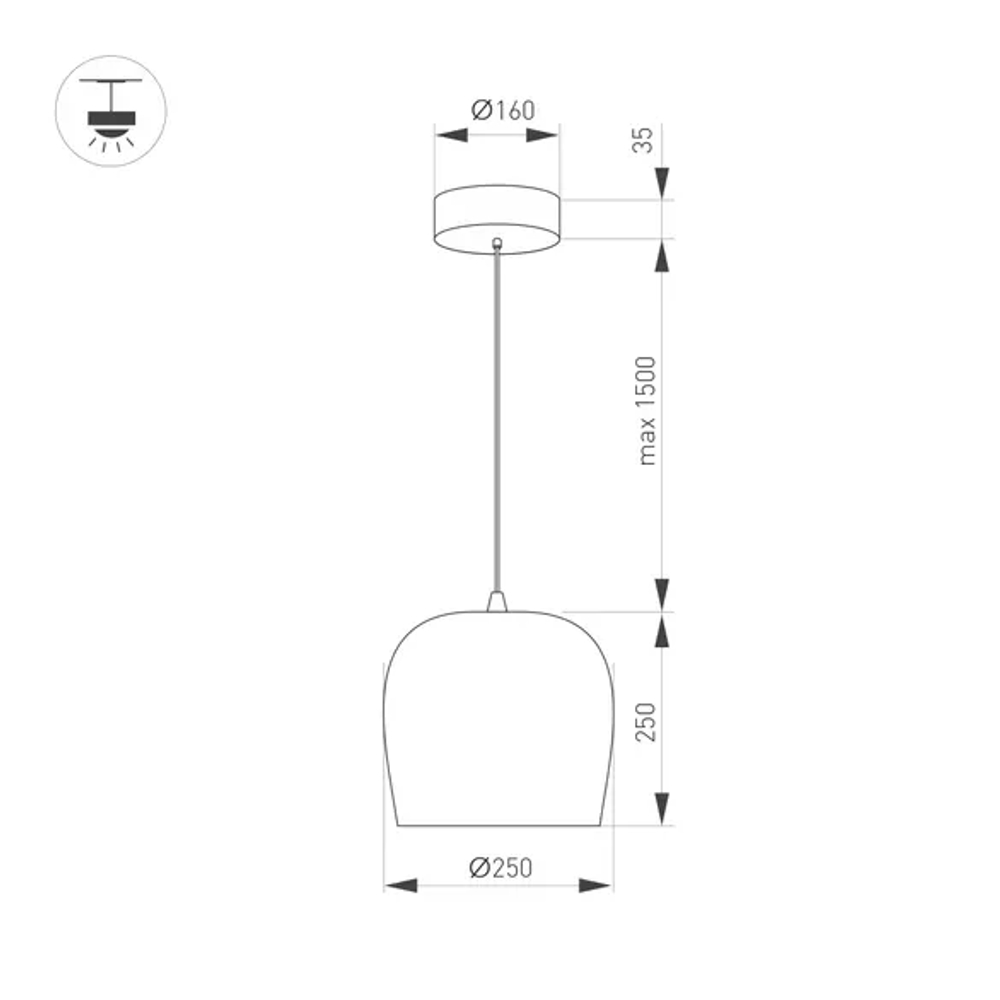 Светильник SP-PEONY-HANG-R250-15W Day4000 (WH, 65 deg, 230V) (Arlight, IP20 Металл, 3 года) 039547