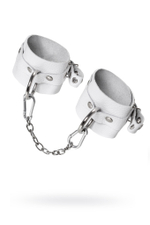 Наручники мягкие BDSM с люверсами натуральная кожа белые