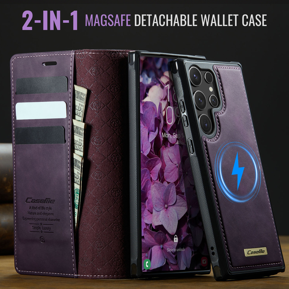 Чехол-кошелек CaseMe 2 in 1 MagSafe Samsung Galaxy S23 Ultra