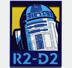 Декоративное панно из дерева R2-D2;, 80x61 см