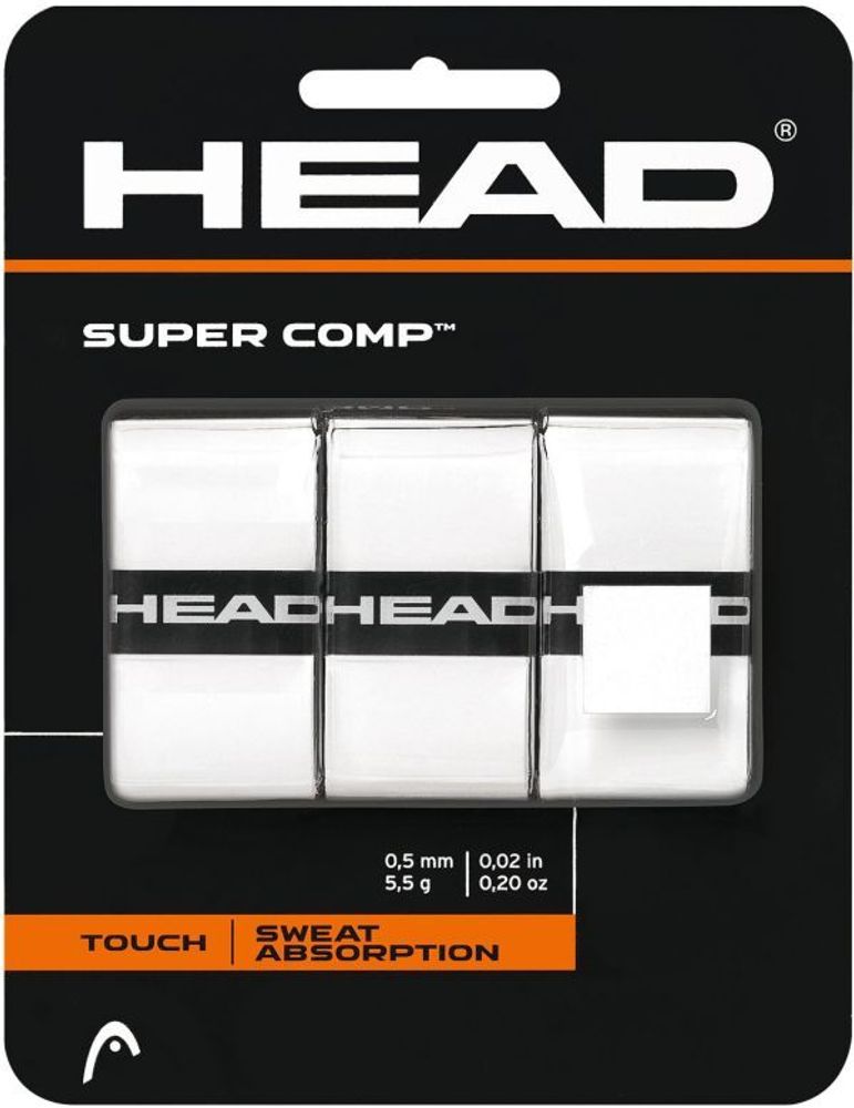 Теннисные намотки Head Super Comp белые 3P