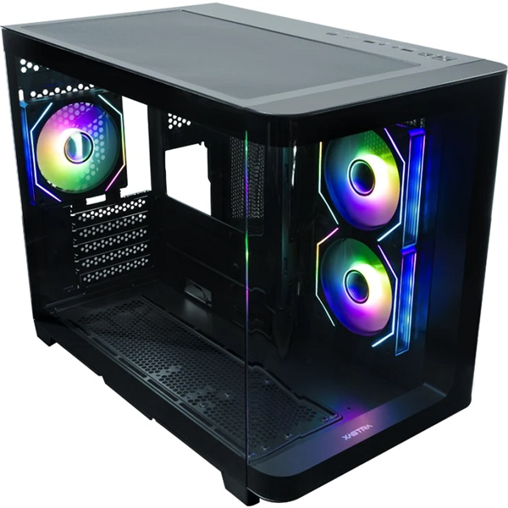 Корпус Mini-Tower XASTRA QR500M 3ARGB C10-UC, Micro-ATX, черный (QR500M-3FM12A-C10-UC)