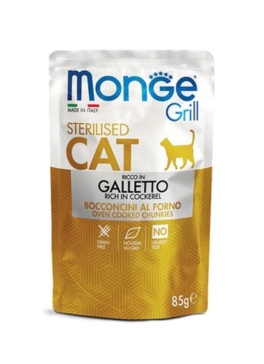 Monge Grill Sterilised Итальянская курица пауч для кошек 85 г