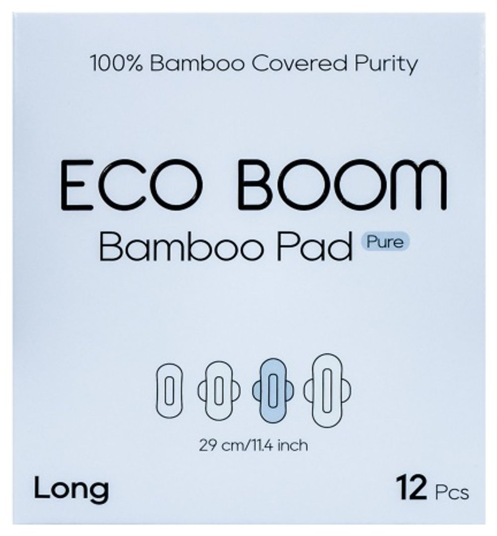 Бамбуковые гигиенические прокладки 290 мм 12шт/уп (ECO BOOM)