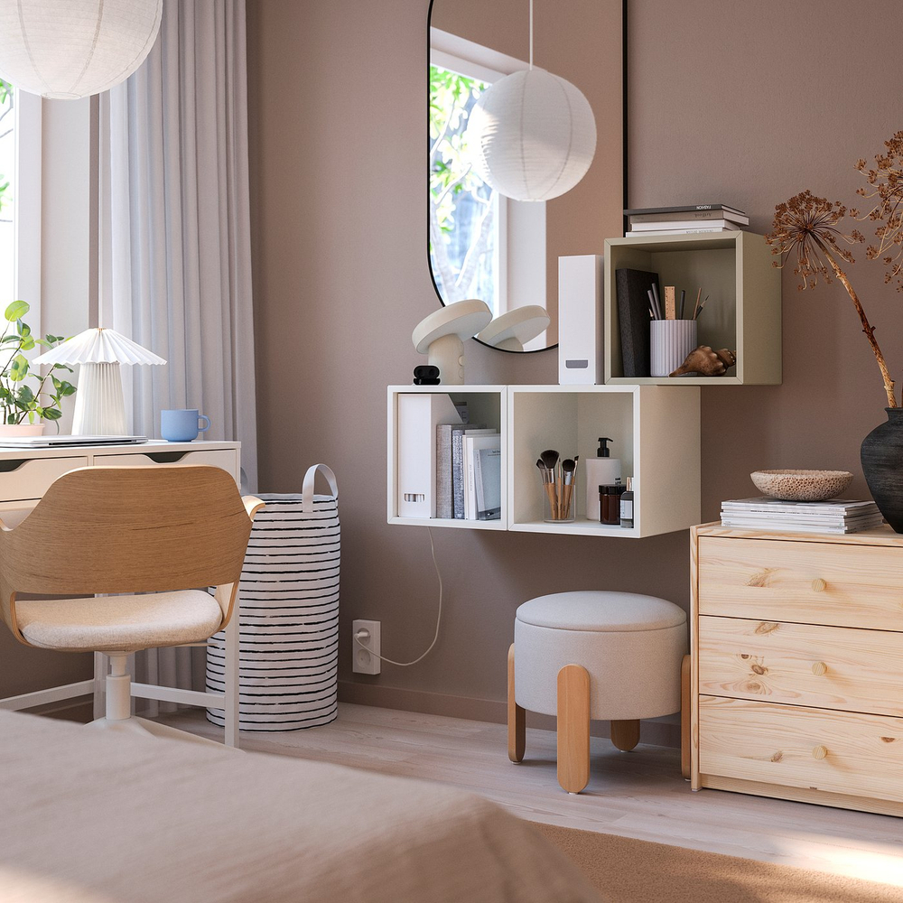 IKEA EKET  (ИКЕА ЕКЕТ)  -  Комбинация настенных шкафов - бежевый/белый 105x35x70 см