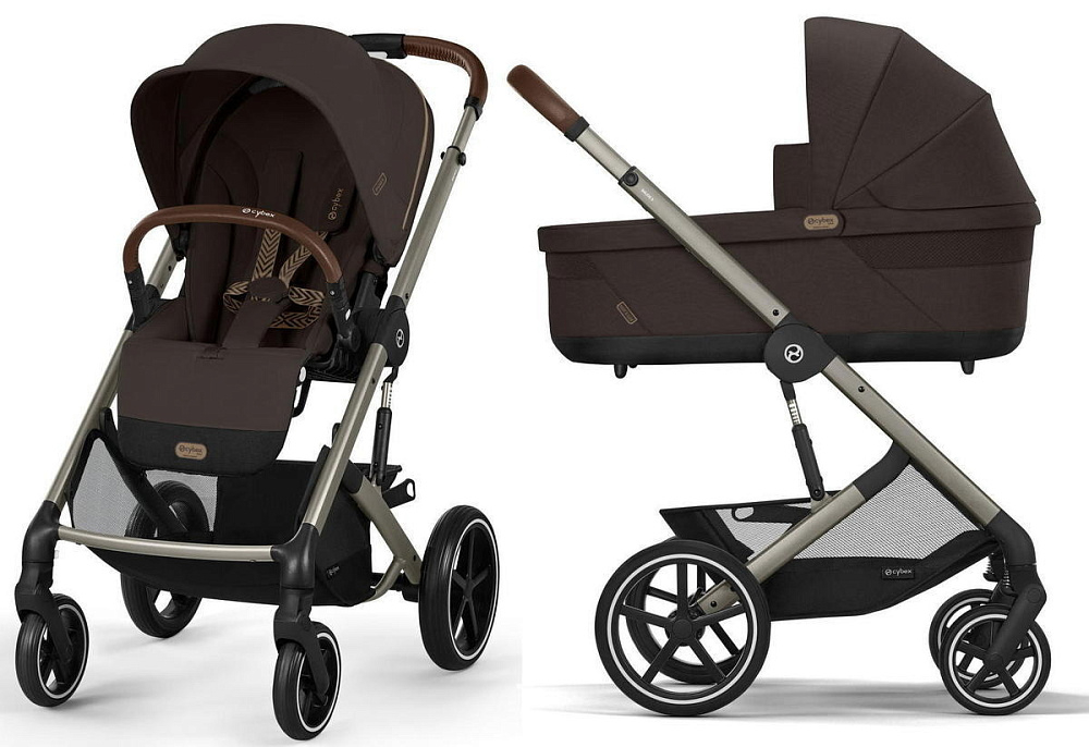 Коляска Cybex Balios S Lux TPE complete Cloud G Moon Black Plus Base G 4 в 1 Chocolate Brown с дождевиками