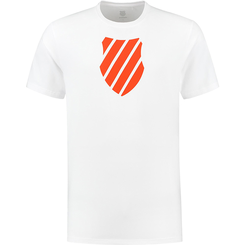 Мужская теннисная футболка K-Swiss Tac Hypercourt Logo Tee 2 - white/spicy orange
