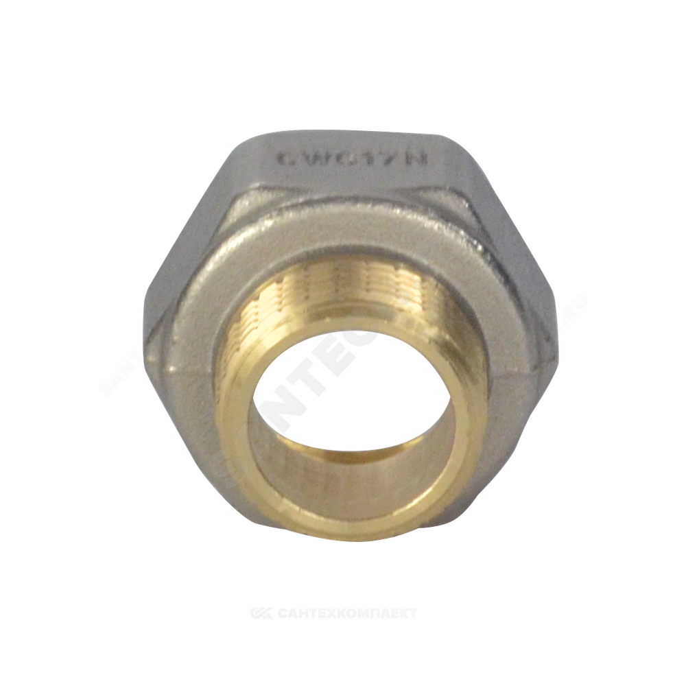 Переход латунь никель реборда Ду 25х15 (1"х1/2") ВР/НР 9021 ГОСТ 32585-2013 Aquasfera 9021-02