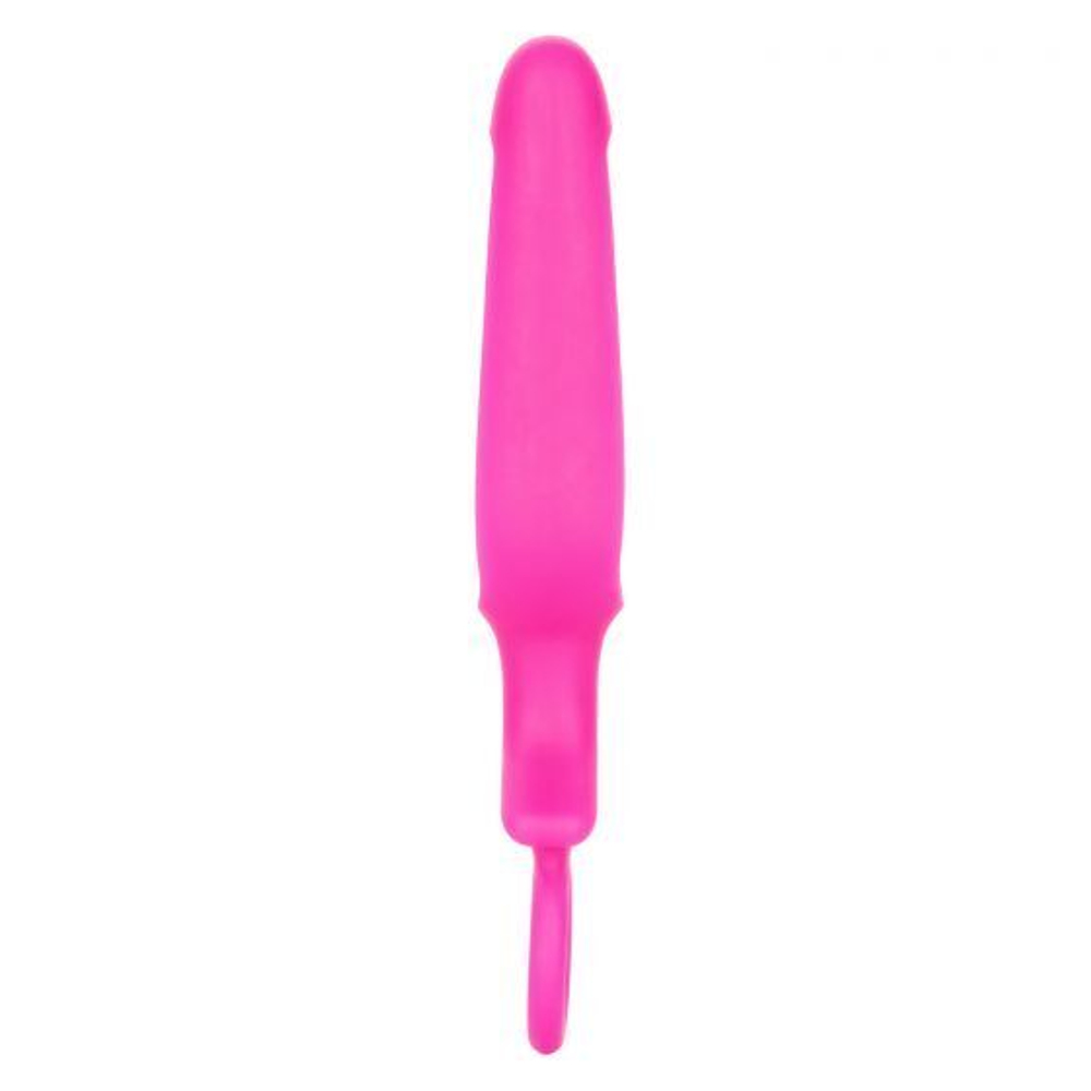 Розовая силиконовая пробка с прорезью Silicone Groove Probe - 10,25 см. (Цвет: розовый)