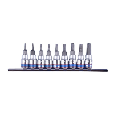KING TONY (2119PR) Набор торцевых насадок 1/4", TORX с отверстием, Т8-Т40, 9 предметов
