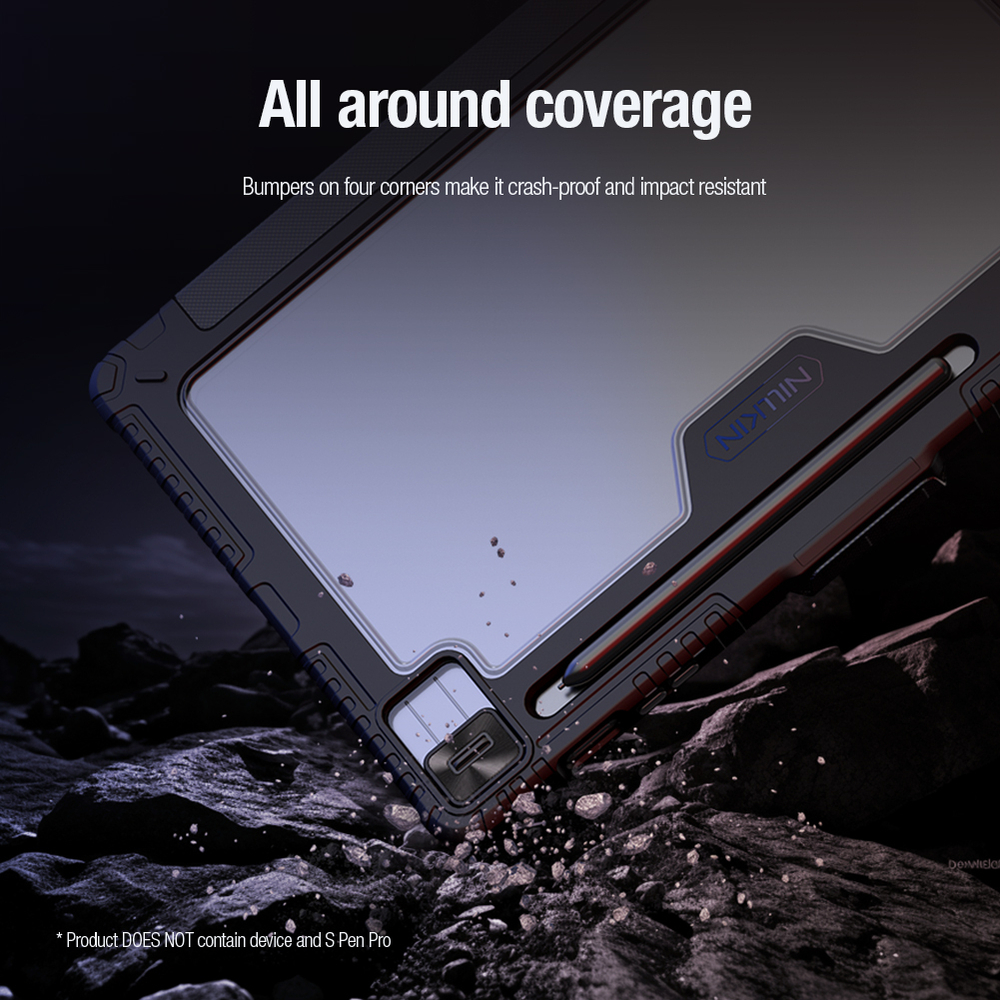 Чехол книжка от Nillkin для планшета Samsung Galaxy Tab S10 FE+, серия Bumper Pro Case-Multi Angle Folding Style, многофункциональный складной