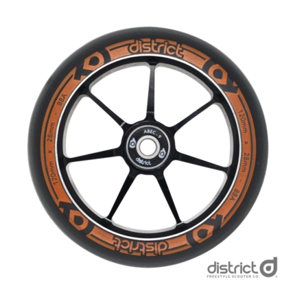 Комплект колес District 110x28mm Dual Width Core Black/Orange