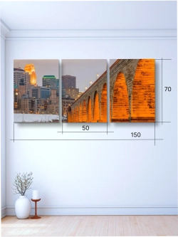 Картина Вечерний мост модульная 50x70см 3шт.