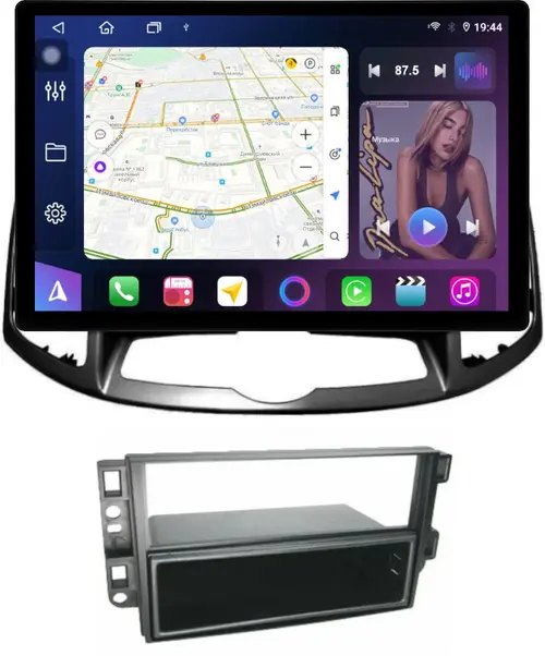 Магнитола для Chevrolet Captiva 2011-2015 (перенос БК вниз, рамка 10) - FarCar GX877 монитор 13" 2K QLED на Android 14, S500+TS20, Быстрейшая, CarPlay, 4G SIM-слот