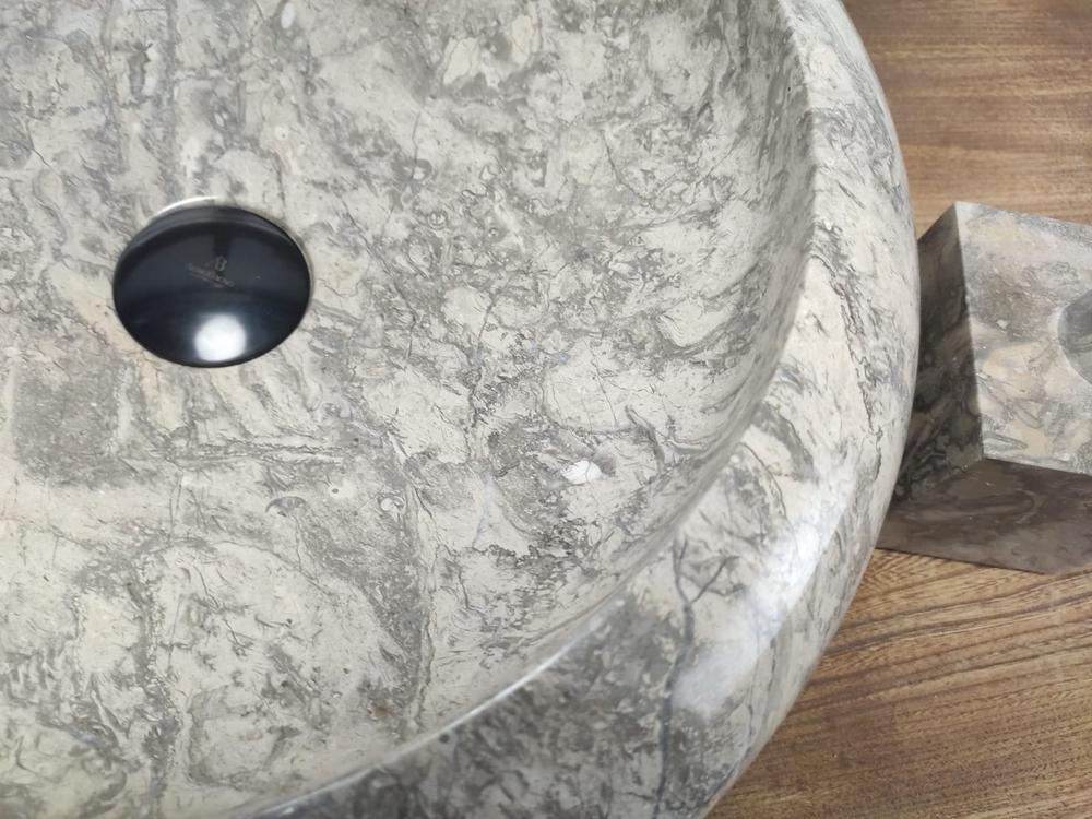 Раковина из мрамора Donut Grey Doreng DM-81038 45x45x13 из натурального камня