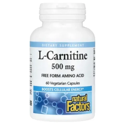 Natural Factors, L- Carnitine 500 mg, 60 vegetarians caps | L-karnitin, 500 mg, 60 ta vegetarian kapsula