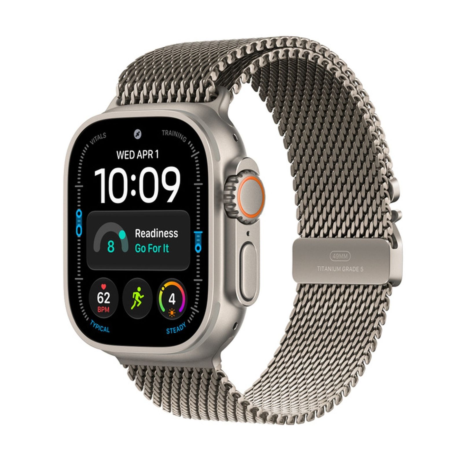 Смарт-часы Apple Watch Ultra 4 GPS + Cellular 49mm Natural Titanium, Natural Titanium Milanese Loop, размер