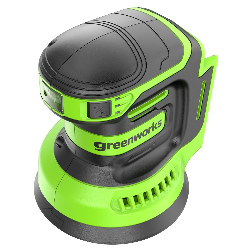 Эксцентриковая шлифмашина акк. Greenworks OS325, 24V, 125 мм, 5000-8000-11000 об/мин, амплитуда 2.4 мм, без АКБ и ЗУ (3100907)
