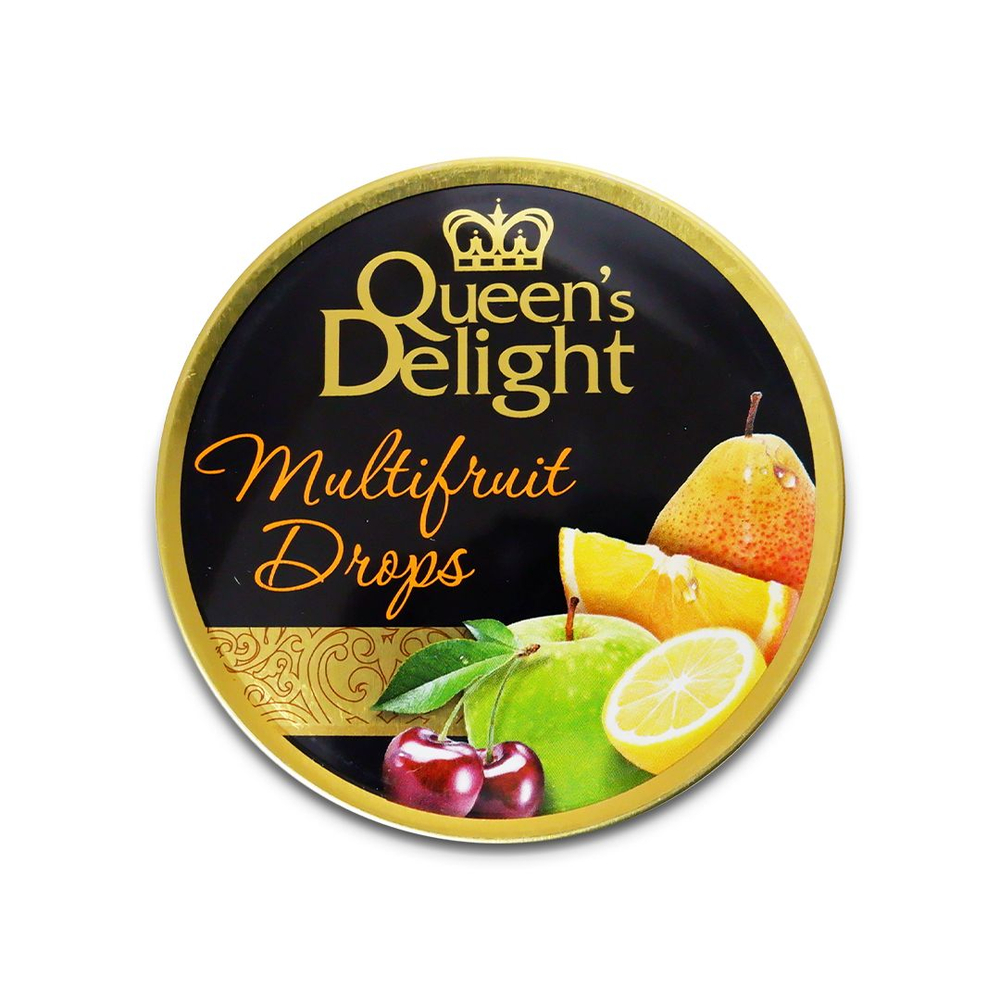 Конфеты леденцы карамельные Queen's Delight Multifruit Мультифрукт 150 г (Германия)