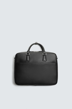 ZARA ПОРТФЕЛЬ ИЗ РЕЛЬЕФНОГО МАТЕРИАЛА, ЧЕРНЫЙ