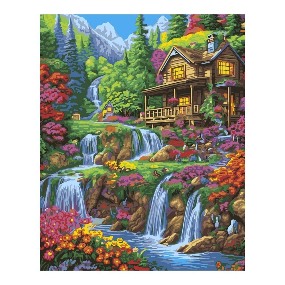 Картина по номерам 40*50см "Цветущий водопад" (на подрам.) (Lori)