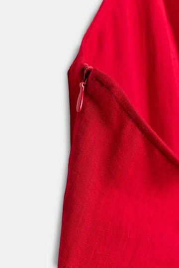 ZARA ПЛАТЬЕ МИДИ НА ЗАПÁХЕ С ПОЯСОМ, КРАСНЫЙ