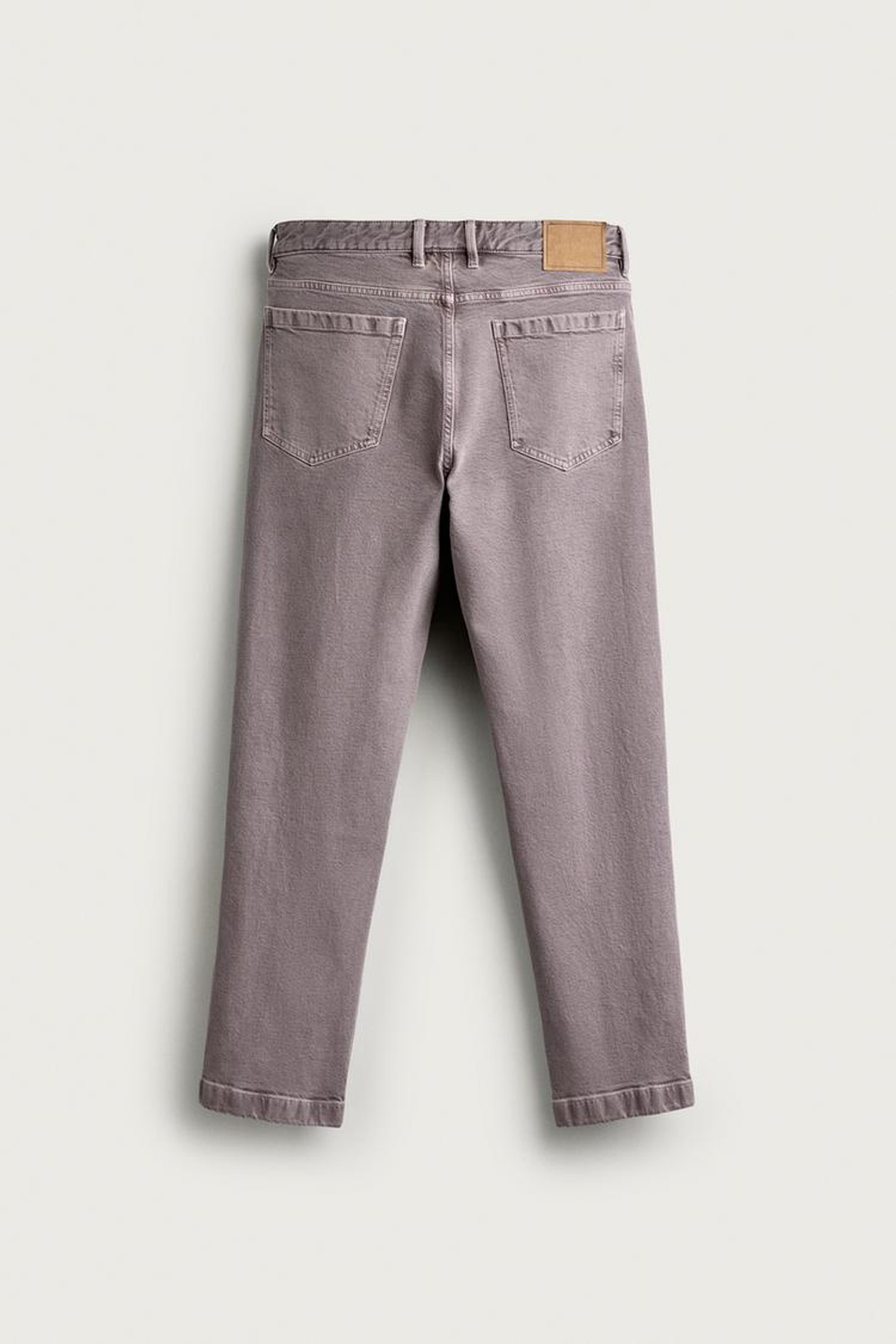 ZARA БРЮКИ STRAIGHT FIT С ЭФФЕКТОМ ПОТЕРТОСТИ, ЛИЛОВЫЙ