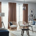 Комплект штор IKEA TIBAST (ТИБАСТ), Кирпичный, 145х250 см, 2 шт