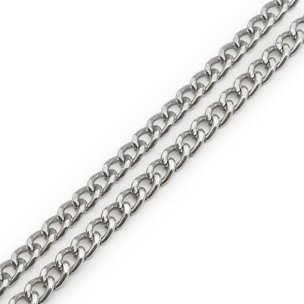 Цепь декоративная алюминий 5.8х4.5 мм, 10 метров, никель