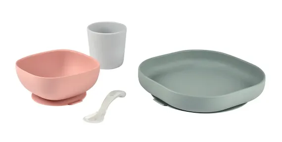 Набор посуды Beaba Coffrey Repas Silicone Euctalyptus
