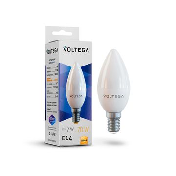 Светодиодная лампа Simple Candle 7W 3000K E14 (7230) VG2-C37E14-3K-7W Voltega